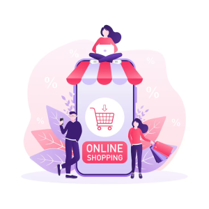 Ilustrasi online shopping.
