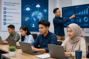 GETI - Ilustrasi program GETI sebagai penyedia pelatihan digital terbaik untuk upgrade skill tenaga kerja profesional di Indonesia.