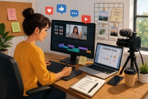 Pembuatan konten kreatif membantu meningkatkan engagement melalui strategi digital marketing dan komunikasi visual yang menarik
