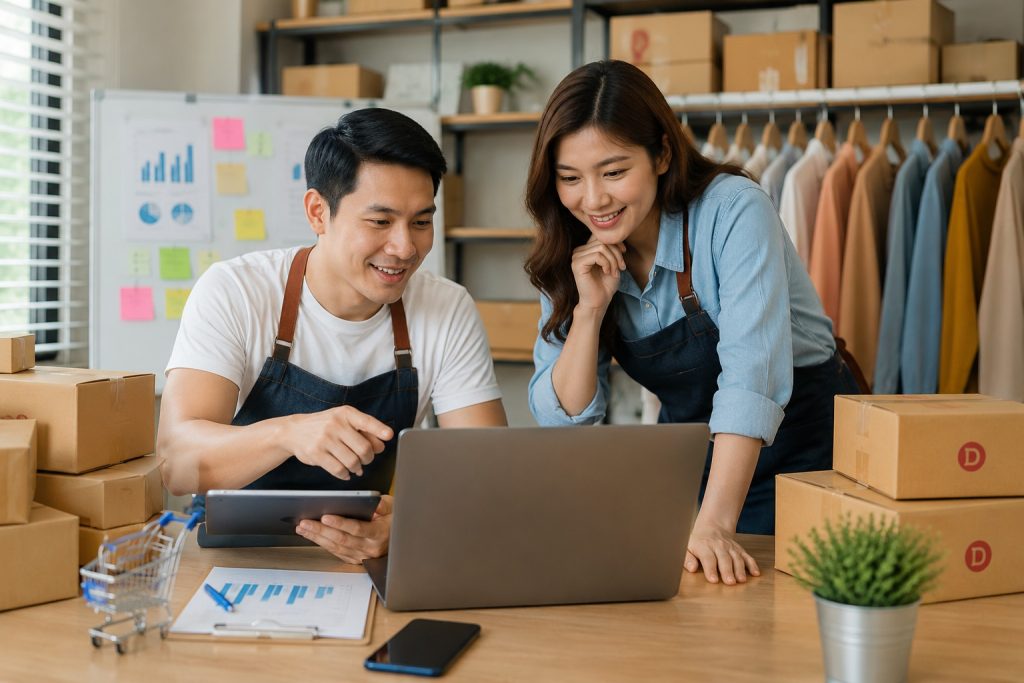 Pendamping UMKM digital membantu pelaku usaha mengelola marketplace, pemasaran online, dan strategi bisnis agar usaha berkembang lebih modern