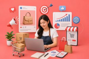 Pelaku UMKM menjalankan pemasaran digital melalui media sosial, marketplace, dan strategi promosi online untuk meningkatkan penjualan bisnis